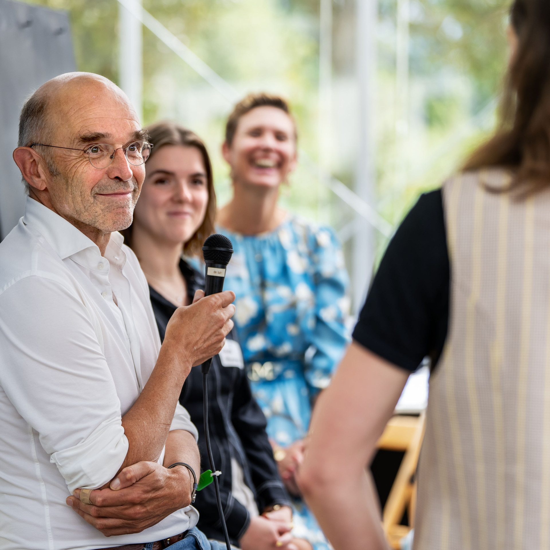 Het eerste panelgesprek, met Maarten Hajer, Aniek Moonen en Antoinet Loman (vlnr). Foto: Kick Smeets